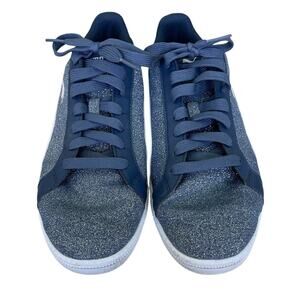 Puma Women's Glitter Lace-up Sneakers Blue, White and Soft White Size 7 Medium